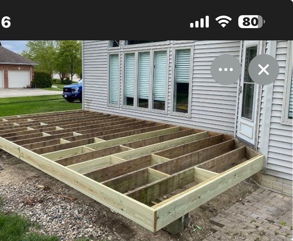 Low-profile deck frame build