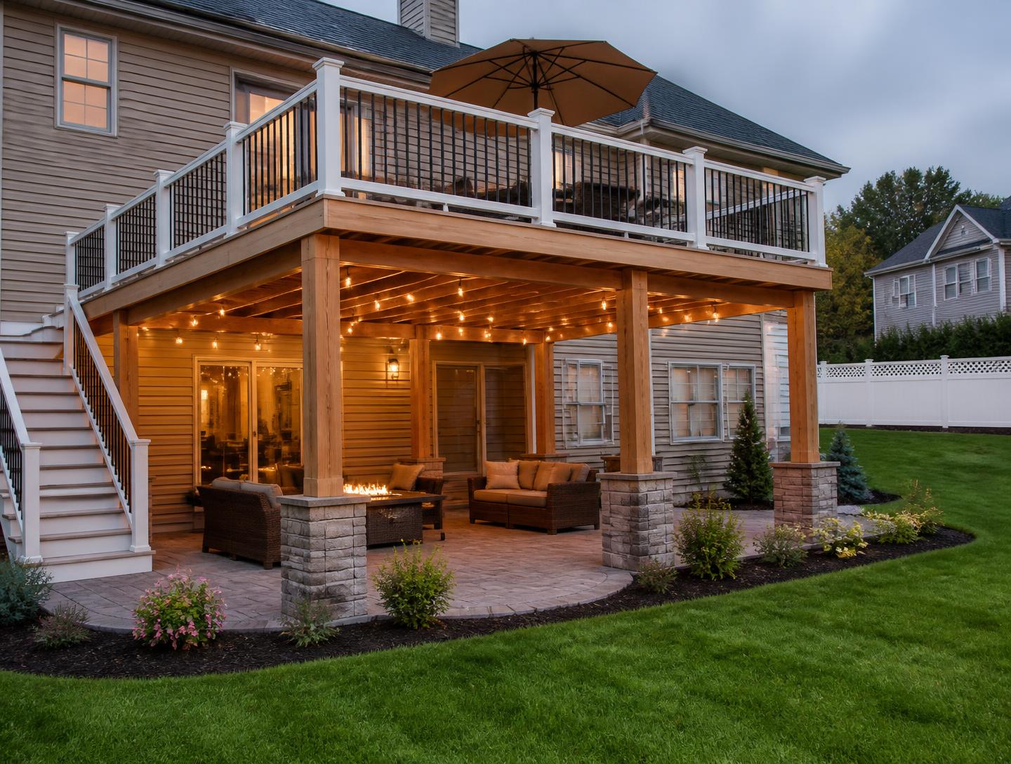 TrueStone completed deck and outdoor living area