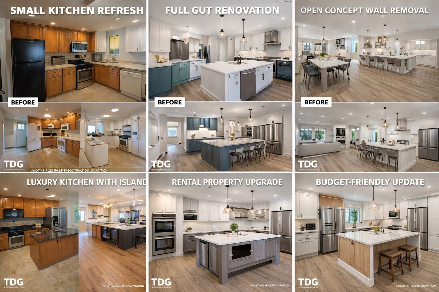 Before and after: kitchen remodel with quartz island